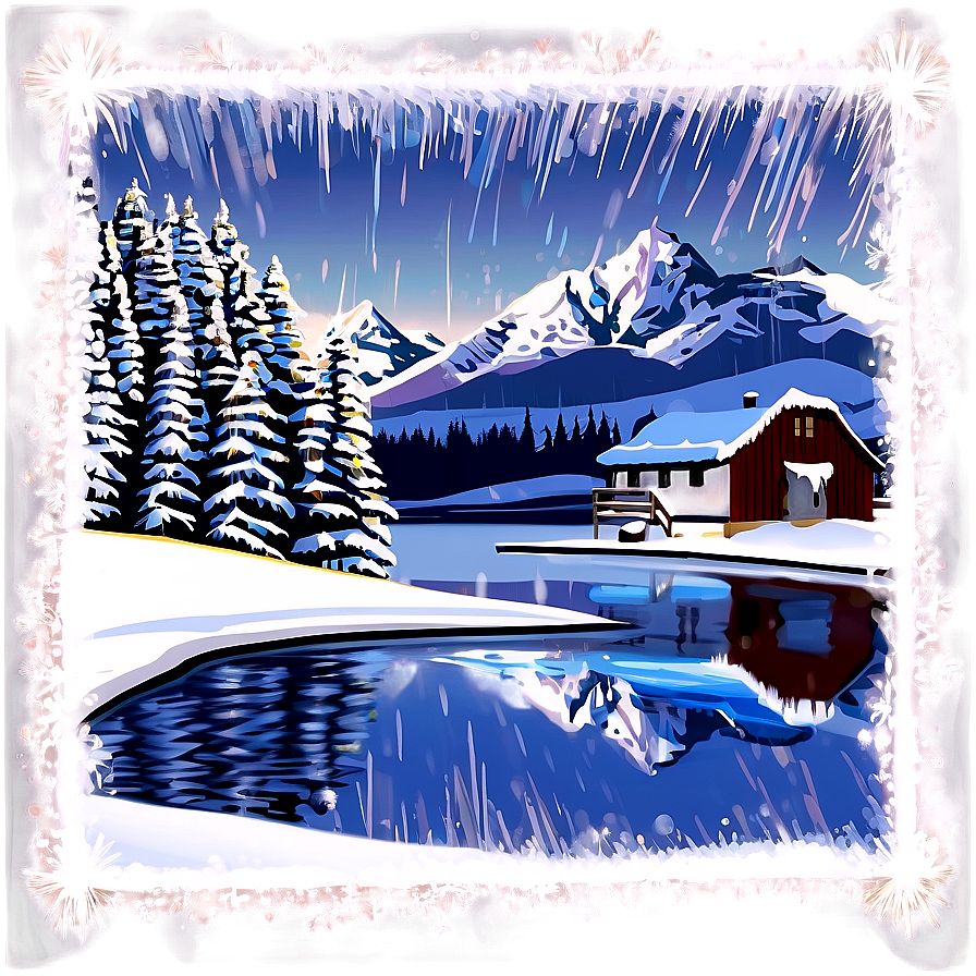 Snowy December Landscape Png Vkw