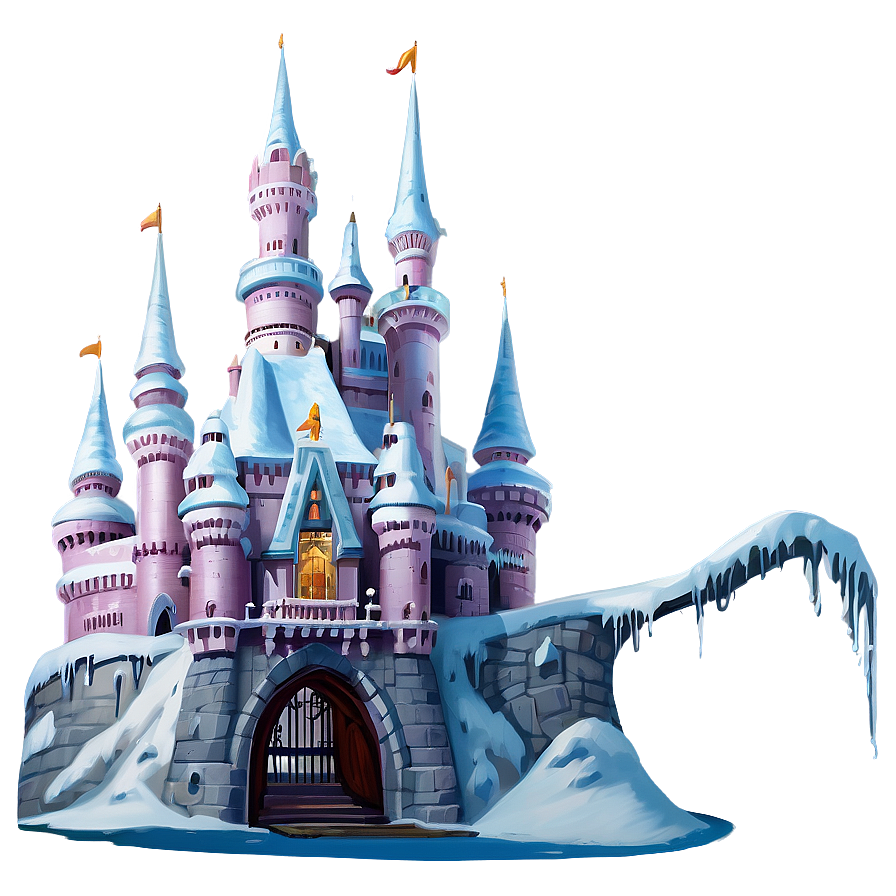 Snowy Disney Castle Winter Png Haq8