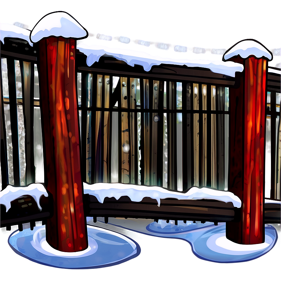 Snowy Fence Transparent Png Cbb17