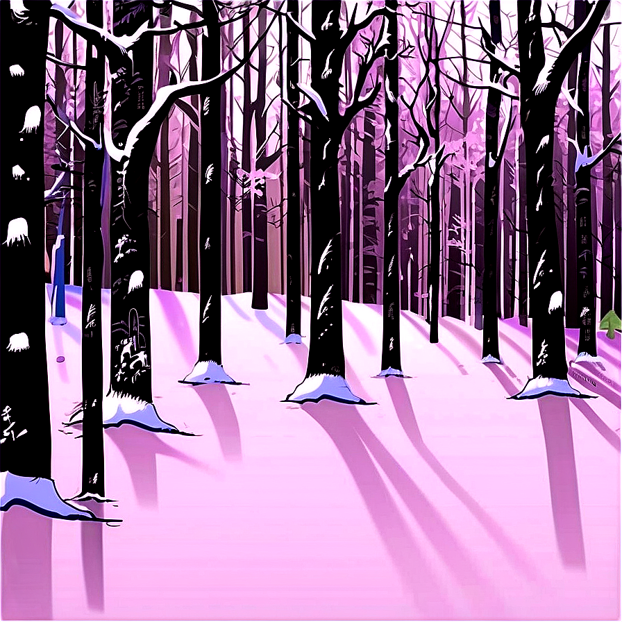 Snowy Forest Silhouette Png Qpk