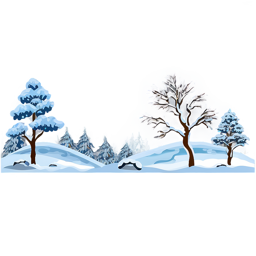 Snowy Landscape Element Png Aqf75