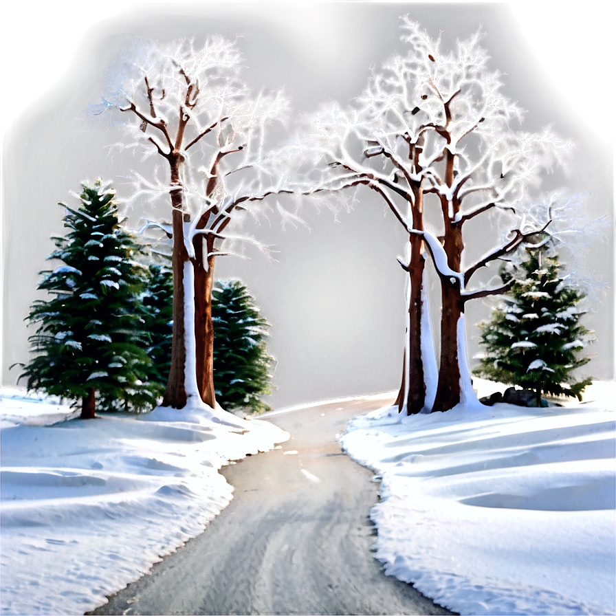 Snowy Landscape Trees Png Fok