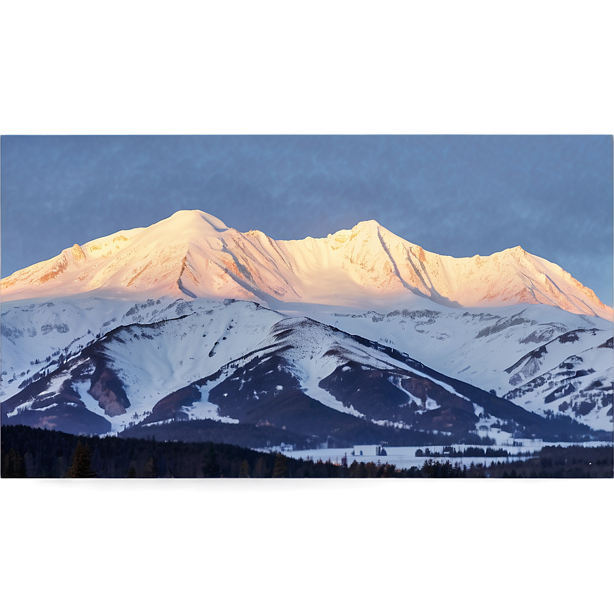 Snowy Mountain During Sunset Png 06252024