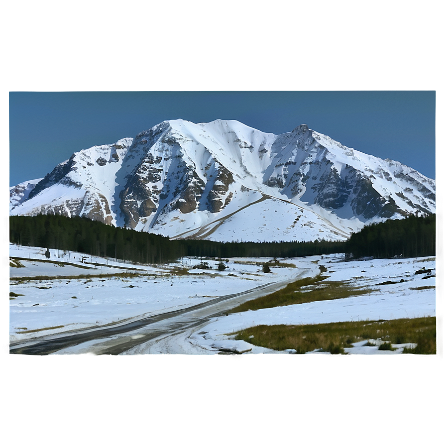 Snowy Mountain Pass Png 05032024