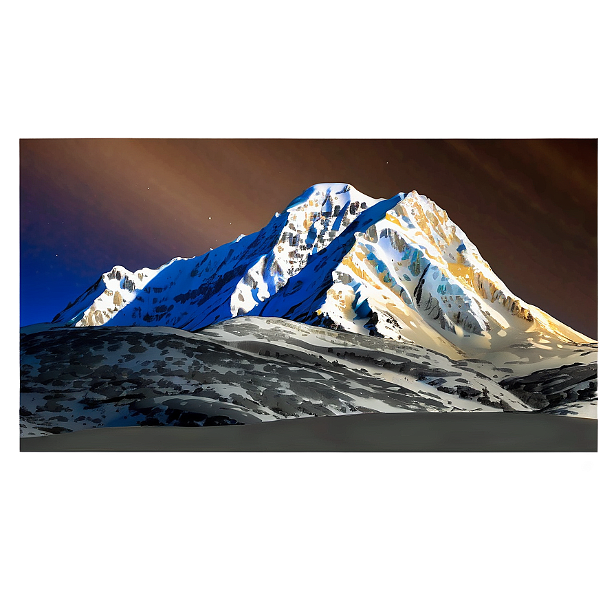 Snowy Mountain Twilight Png Rdi72