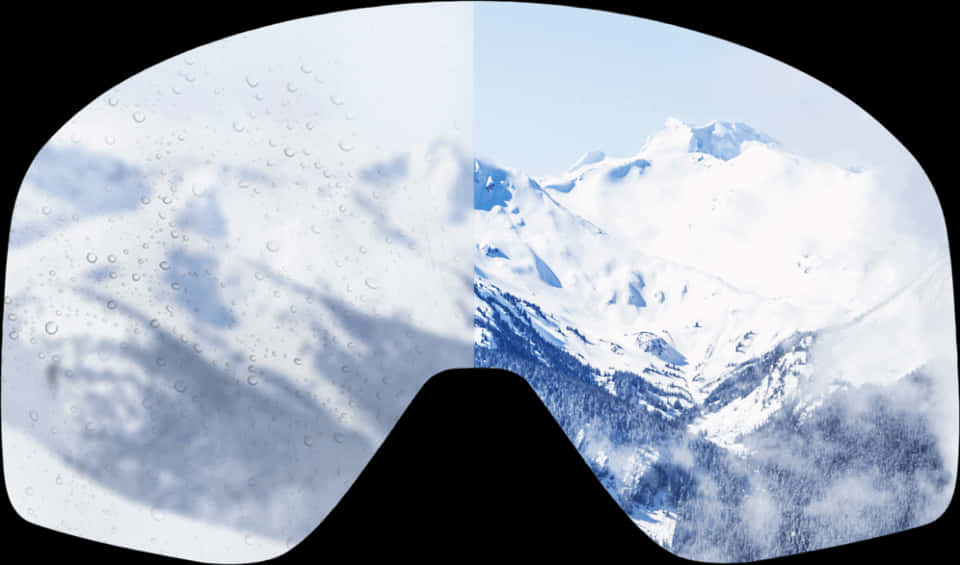 Snowy Mountain View Through Goggles