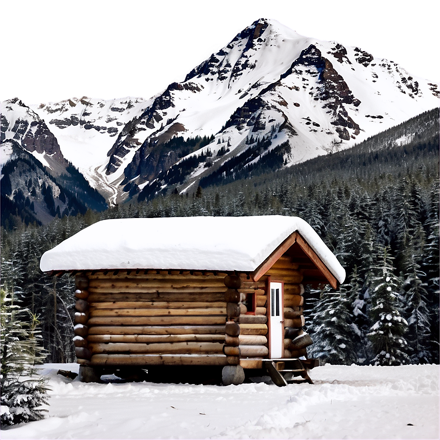 Snowy Mountain With Cabin Png 06252024