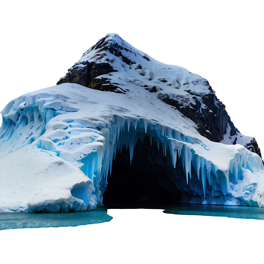 Snowy Mountain With Ice Cave Png 94