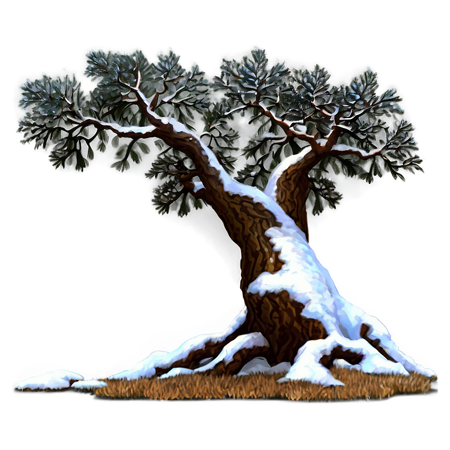 Snowy Oak Tree PNG gyo91 PNG image with a transparent background, free high-resolution download