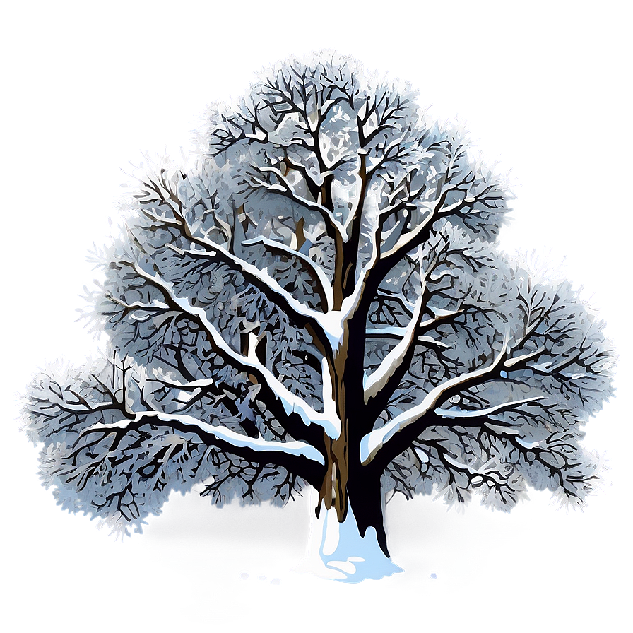 Snowy Oak Trees Png 12