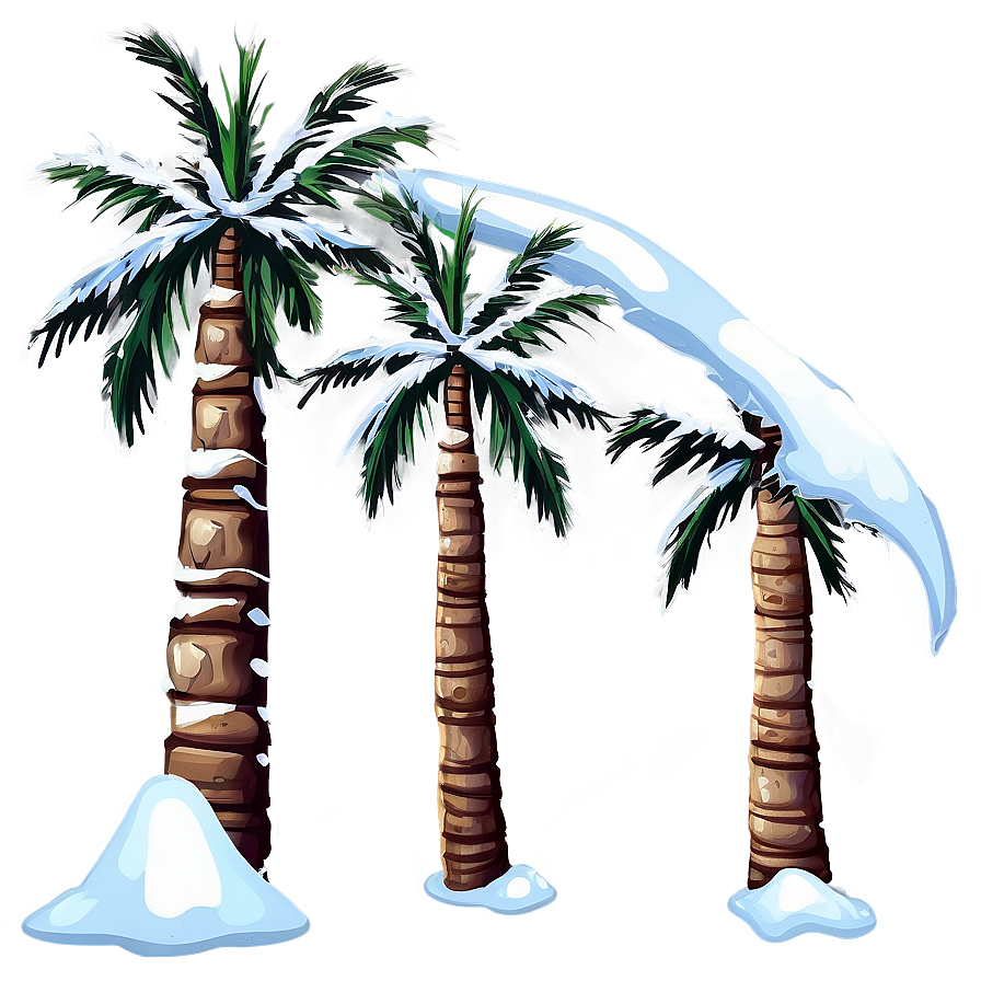 Snowy Palm Tree Png 04292024