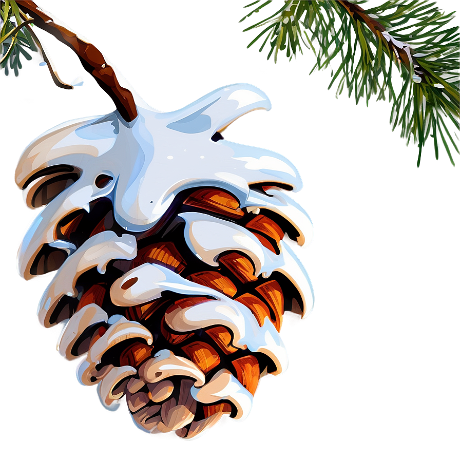 Snowy Pinecone Clipart Png 06132024