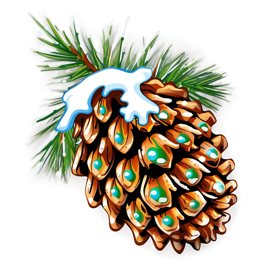 Snowy Pinecone Clipart Png Lsq20