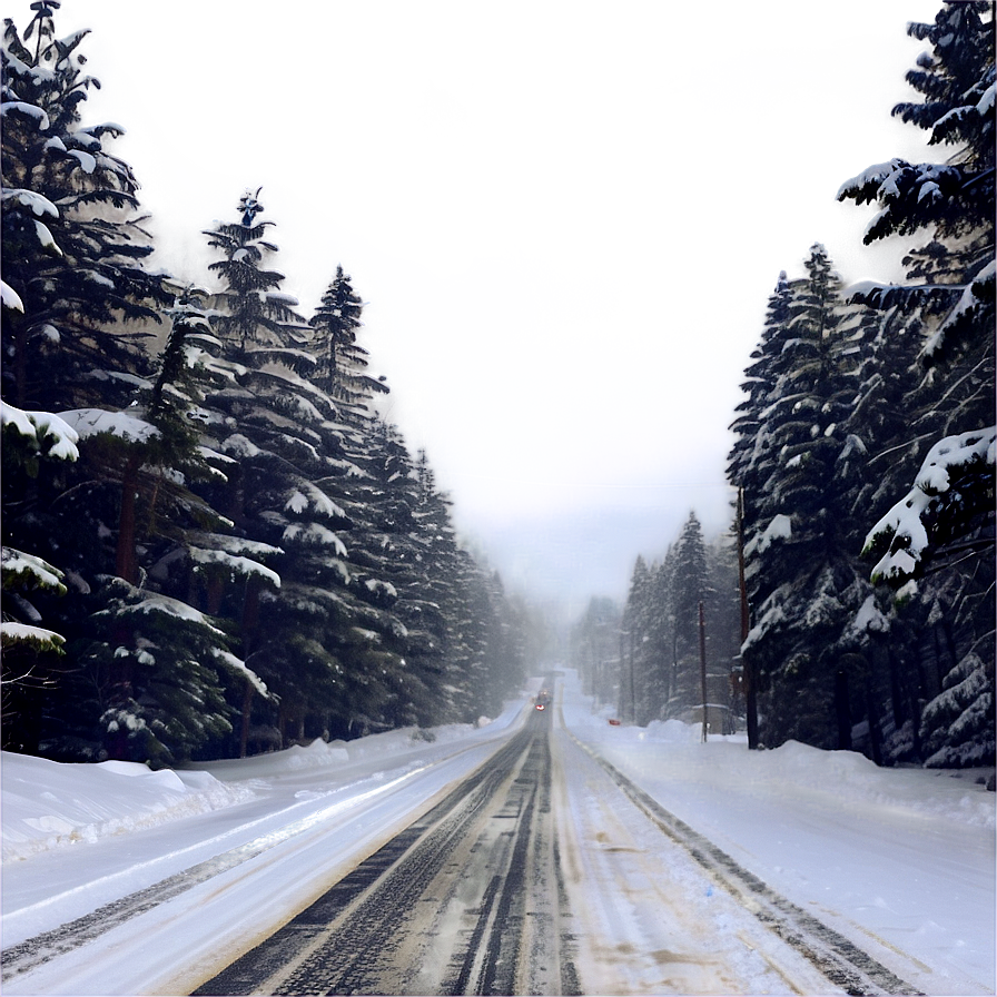 Snowy Road Blizzard PNG 06242024 PNG with transparent background