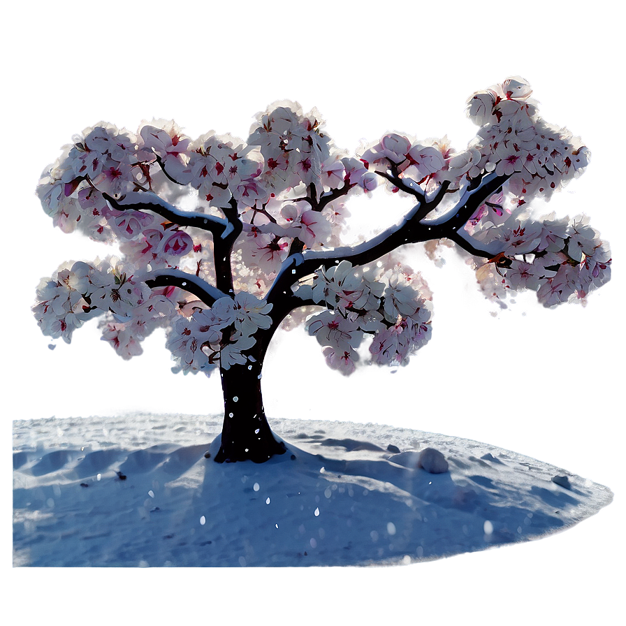 Snowy Sakura Tree In Winter Png Lsl35