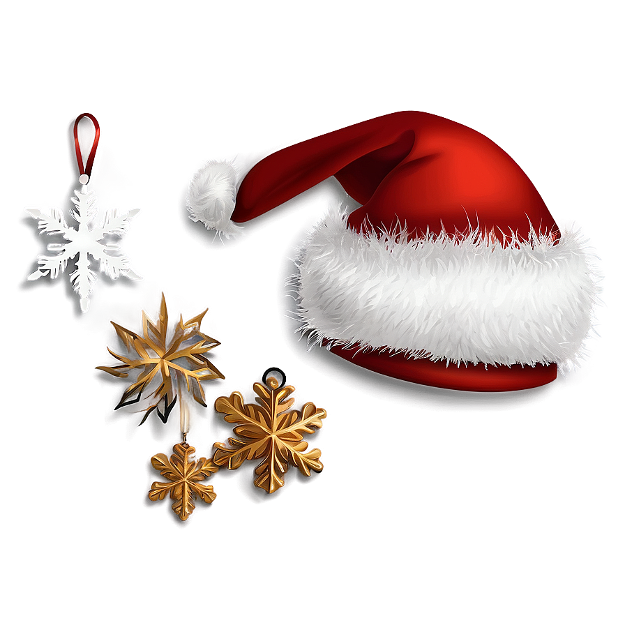 Snowy Santa Hat Decoration PNG 04302024 PNG image with a transparent background, free high-resolution download