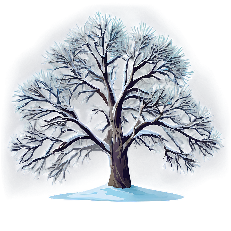 Snowy Tree In Moonlight Png Pbd