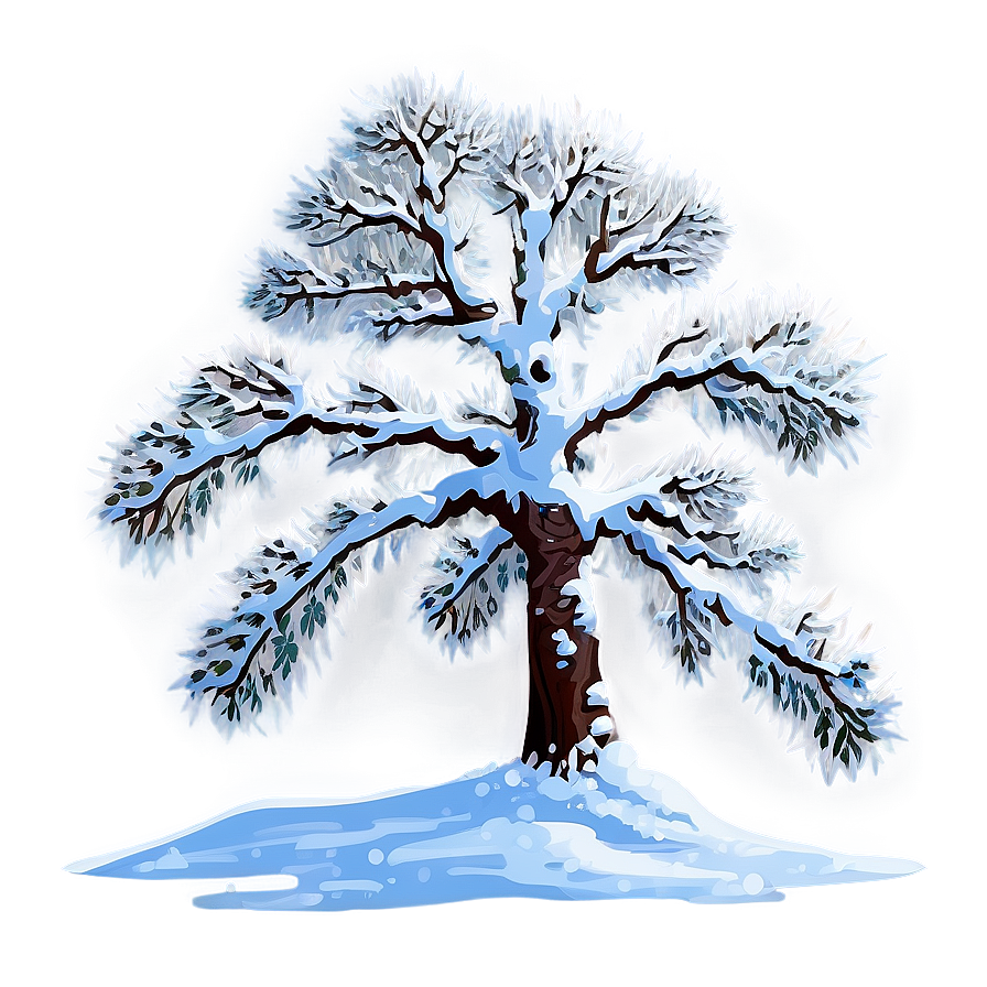 Snowy Tree In Winter Wonderland Png Wxm63