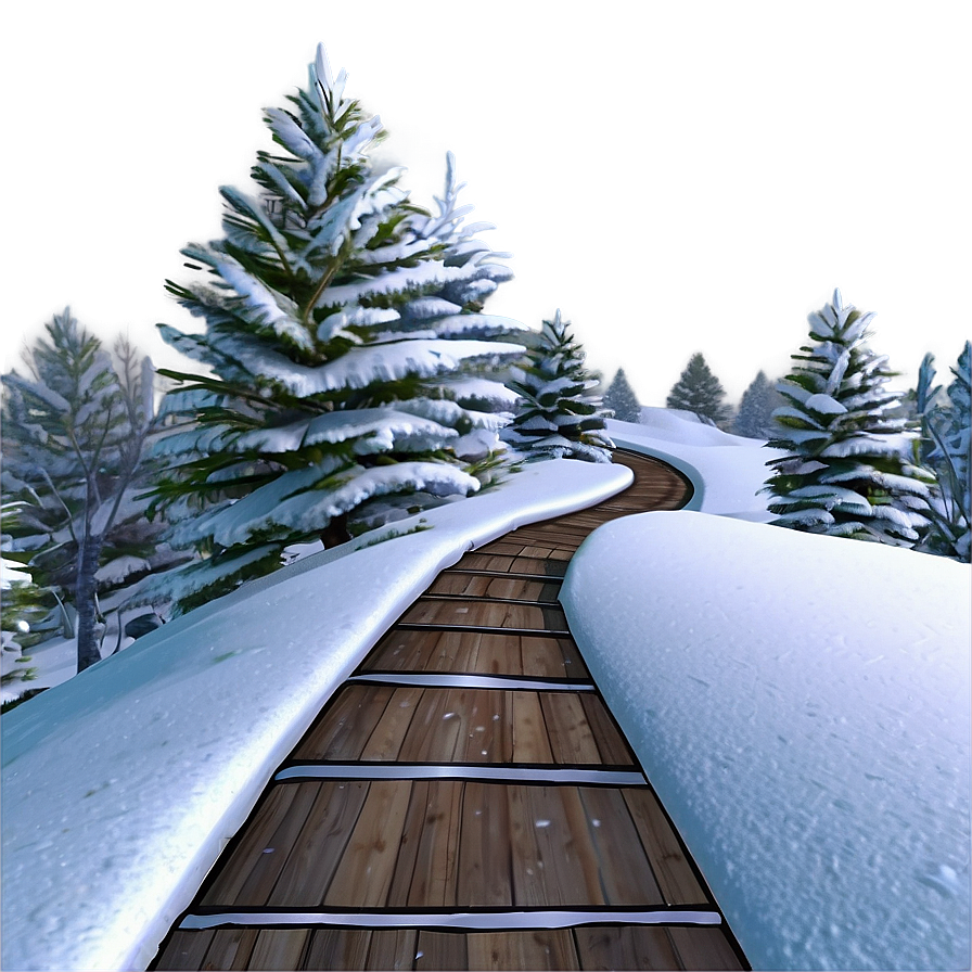 Snowy Tree Pathway Png 18