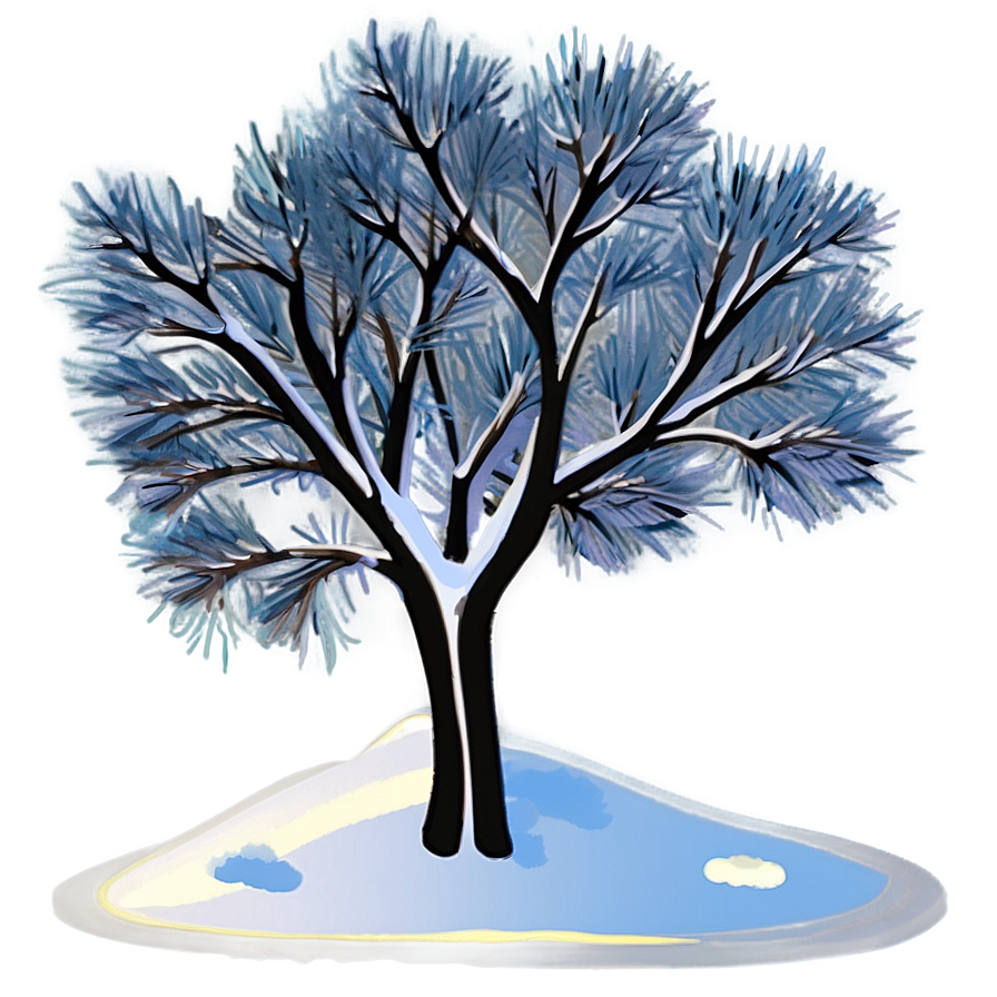 Snowy Tree Twilight Png Xas