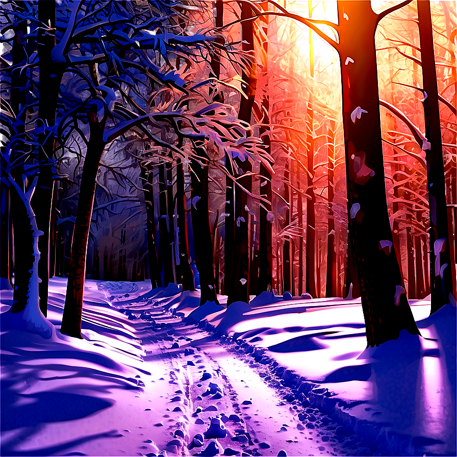 Snowy Winter Trail PNG wpf23 PNG with transparent background