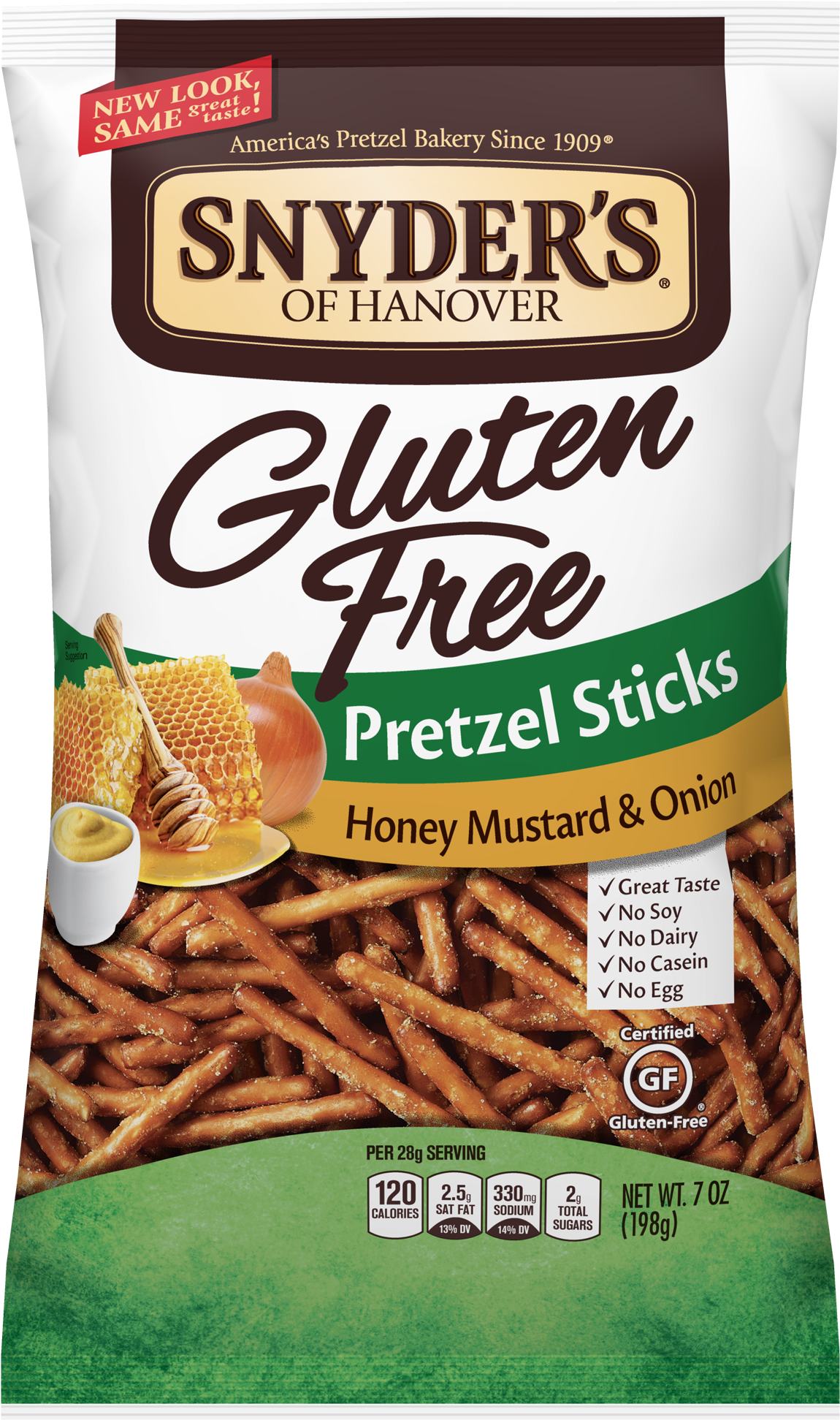 Snyders Gluten Free Pretzel Sticks Honey Mustard Onion