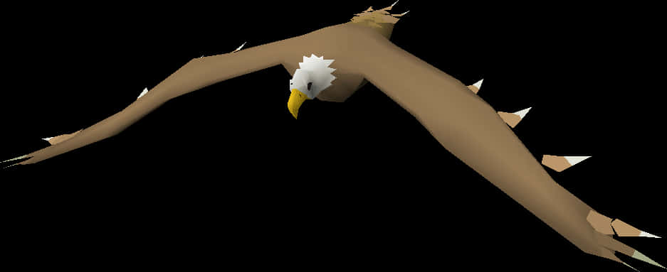 Soaring Bald Eagle Low Poly Art