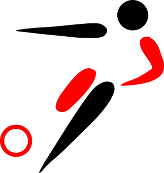 Soccer Abstract Red Black Design PNG with transparent background