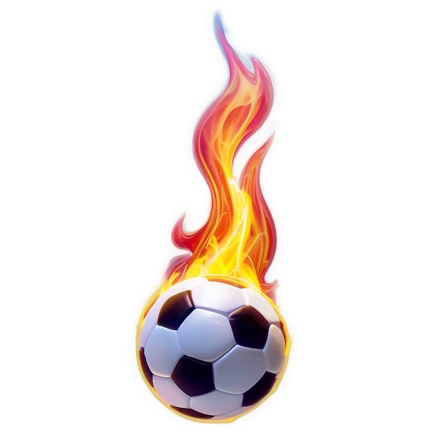 Soccer Ball Fire Trail Png 65