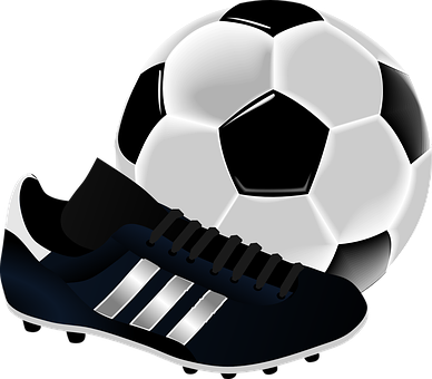 Soccer Balland Cleat Graphic PNG with transparent background