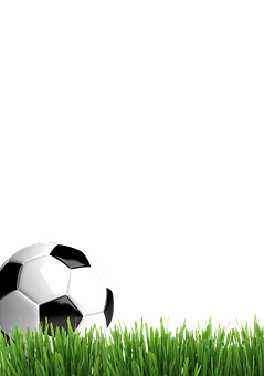 Soccer Ballon Grass Background PNG with transparent background