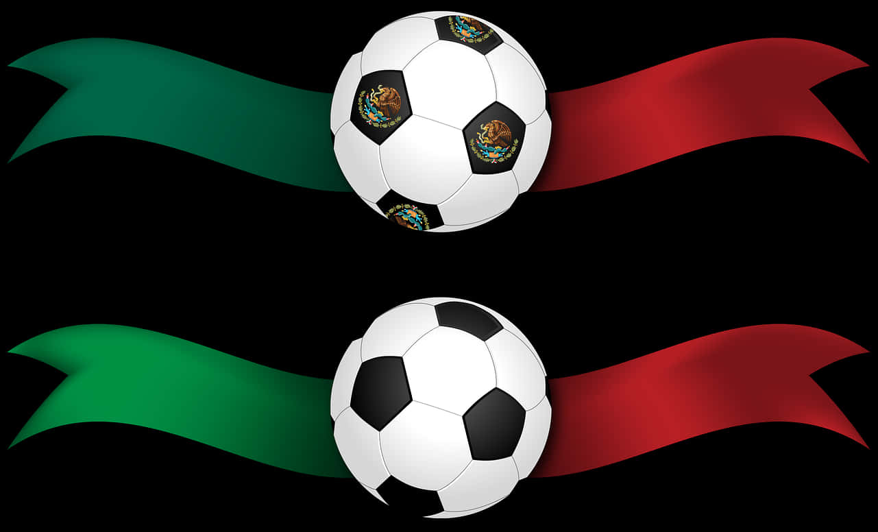 Soccer Ballswith Colorful Ribbons