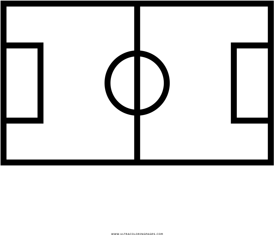 Soccer Field Outline Vector PNG with transparent background