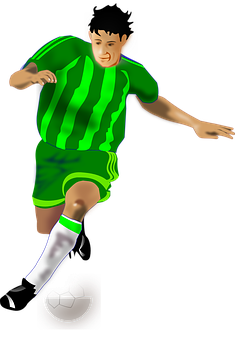 Soccer Player Dribbling Ball PNG with transparent background