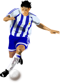Soccer_ Player_in_ Action_ Illustration PNG with transparent background