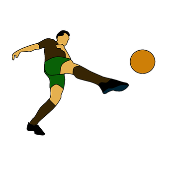 Soccer Player Kicking Ball Illustration PNG with transparent background