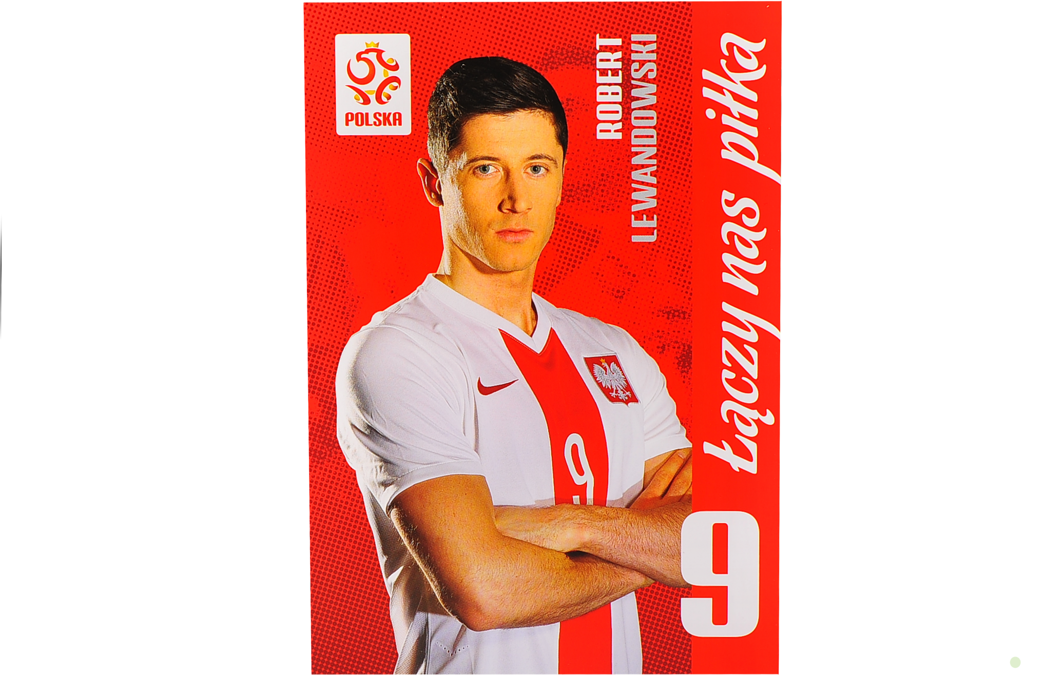 Soccer Player Poland Jersey Promotional Banner PNG with transparent background