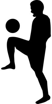 Soccer Player Shadow Portrait PNG with transparent background