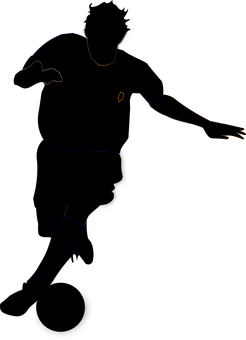 Soccer Player Silhouette Dark Background PNG with transparent background