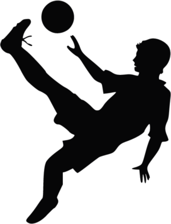 Soccer Player Silhouette Kicking Ball