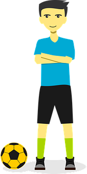 Soccer Player Vector Illustration PNG with transparent background
