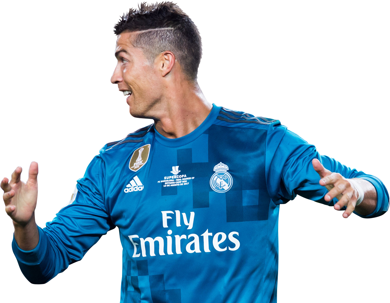 Soccer Playerin Blue Kit PNG with transparent background