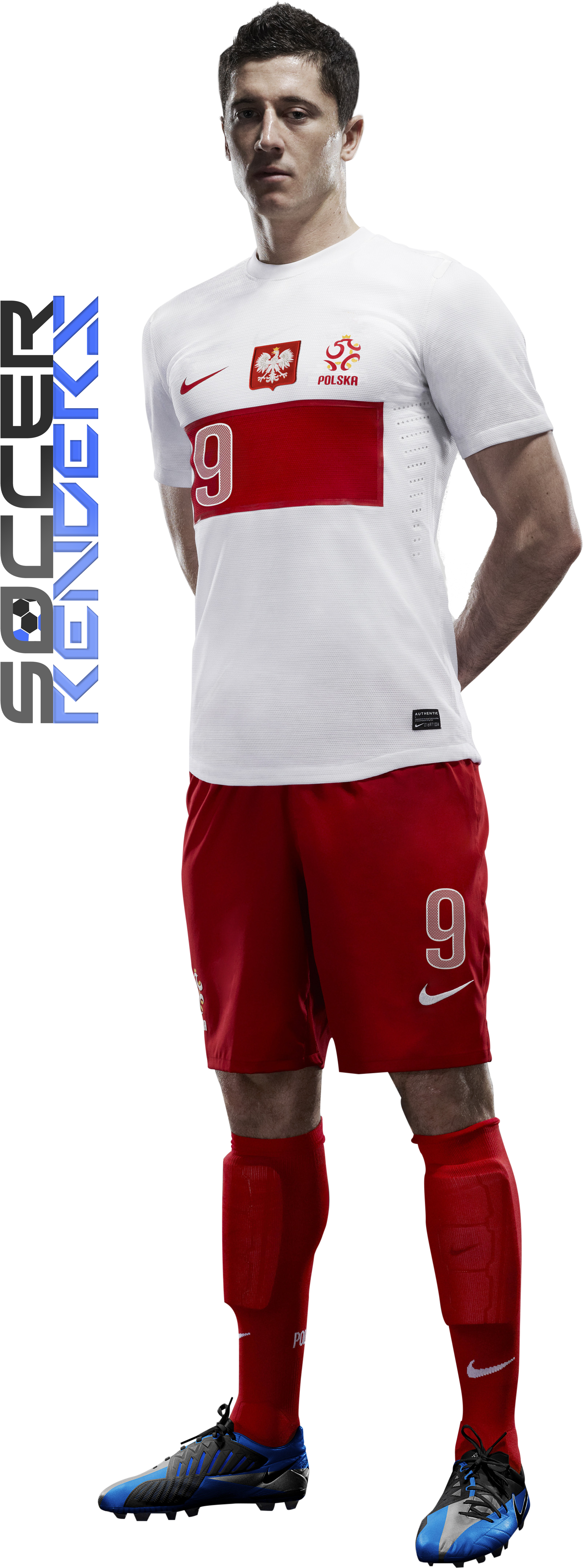 Soccer Playerin Poland Kit PNG with transparent background