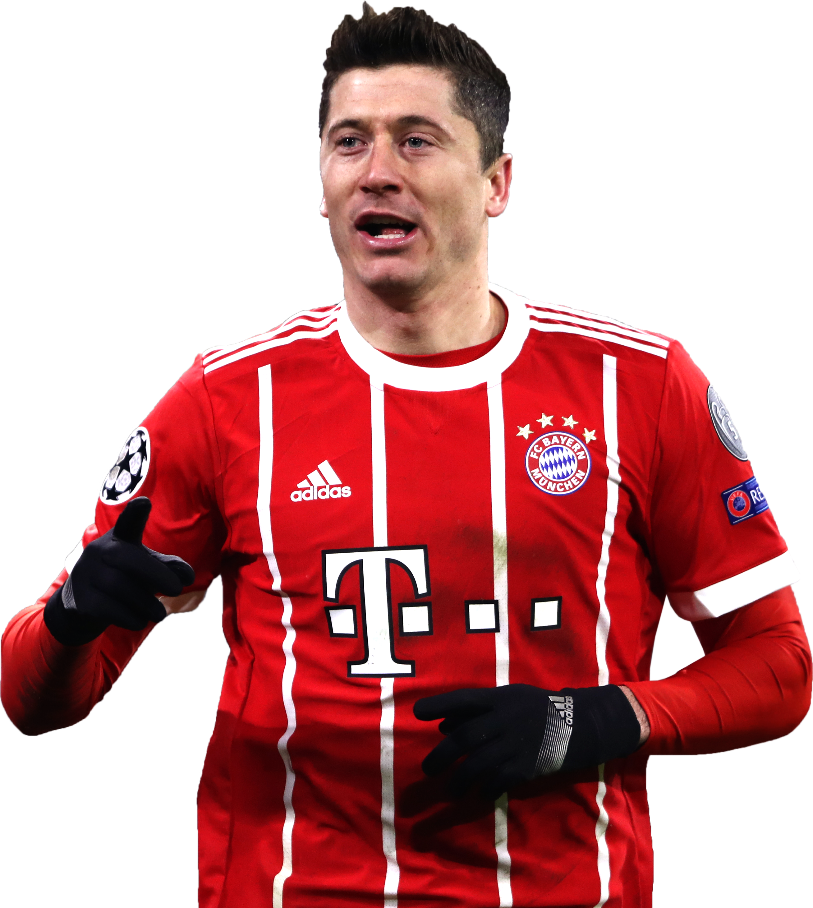 Soccer Playerin Red Stripes Action Pose PNG with transparent background