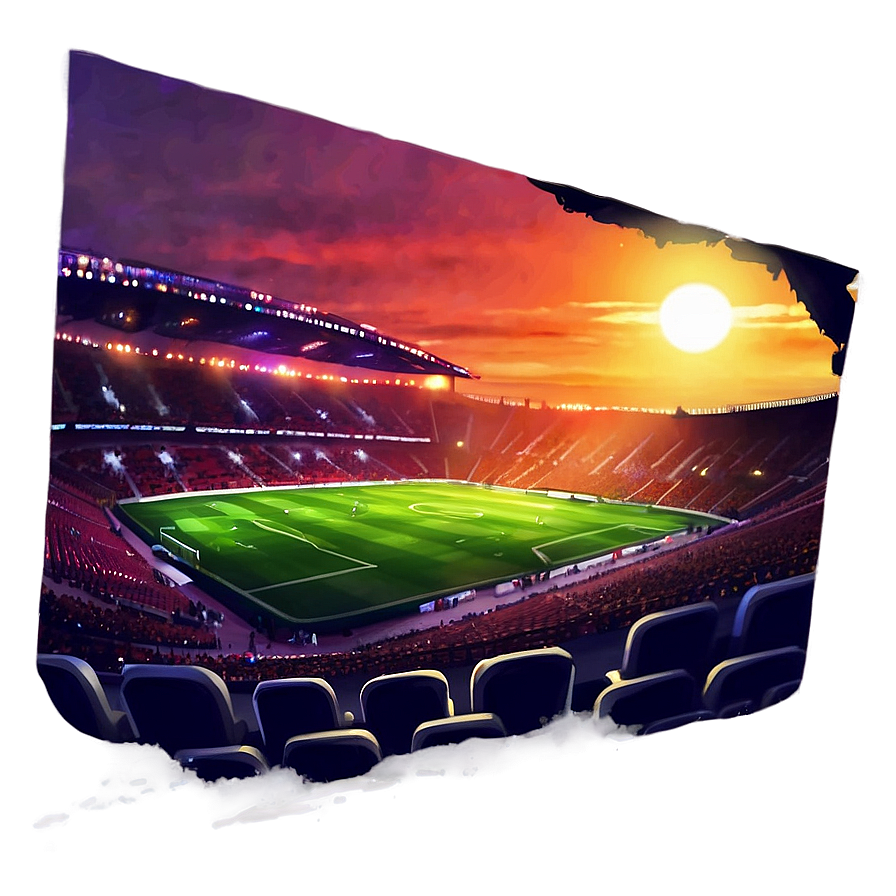 Soccer Stadium Sunset Silhouette Png 06252024