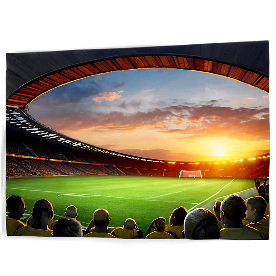 Soccer Stadium Sunset Silhouette Png Xoo