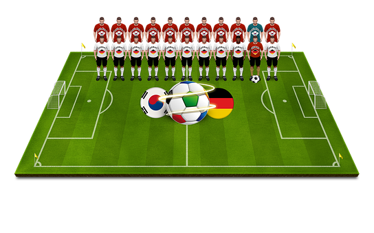 Soccer Team Formation Illustration PNG with transparent background