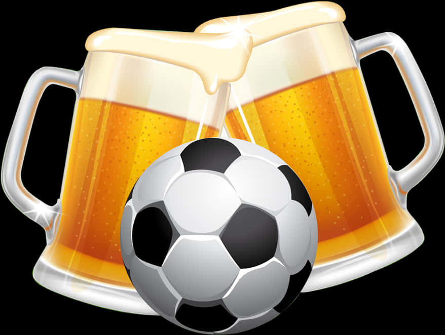 Soccerand Beer Celebration PNG with transparent background