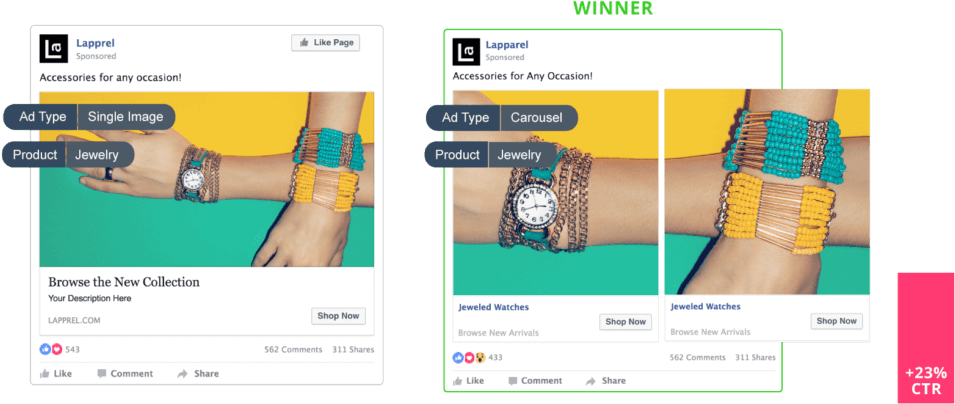 Social Media Ad Comparison Jewelry