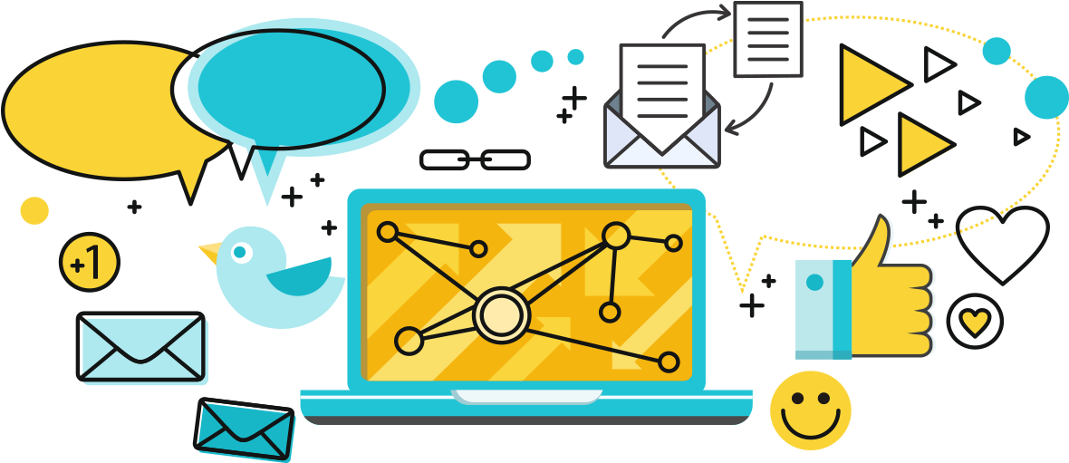 Social Media Analytics Illustration PNG with transparent background